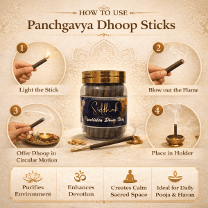 Pure Cow Dung Panchgavya Dhoop Stickes- Made for Traditional Hindu Pooja